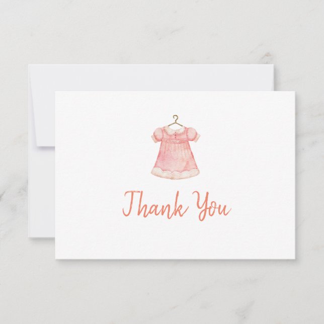 Baby Shower 3.5" x 5" Flat Thank You Card (Front)