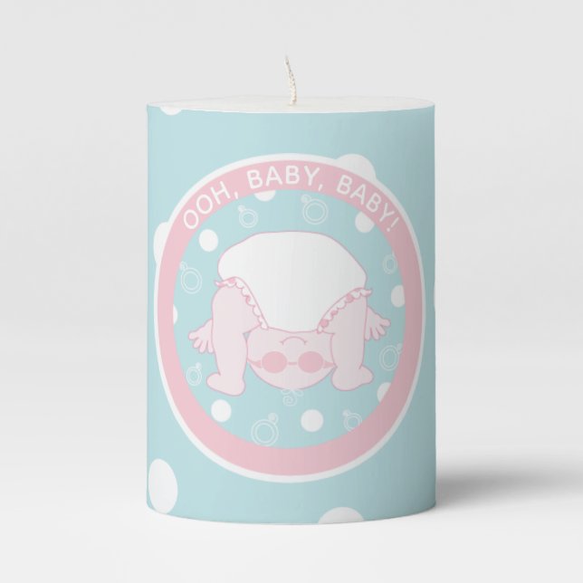 Baby Shower 3 x 4" Pillar Candle Baby (Front)