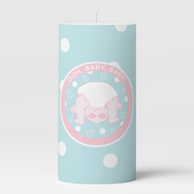 Baby Shower 3 x 6" Pillar Candle Baby (Front)