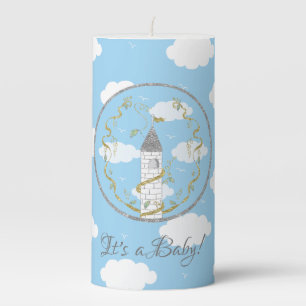 Baby Shower 3 x 6" Pillar Candle Castle in the Sky
