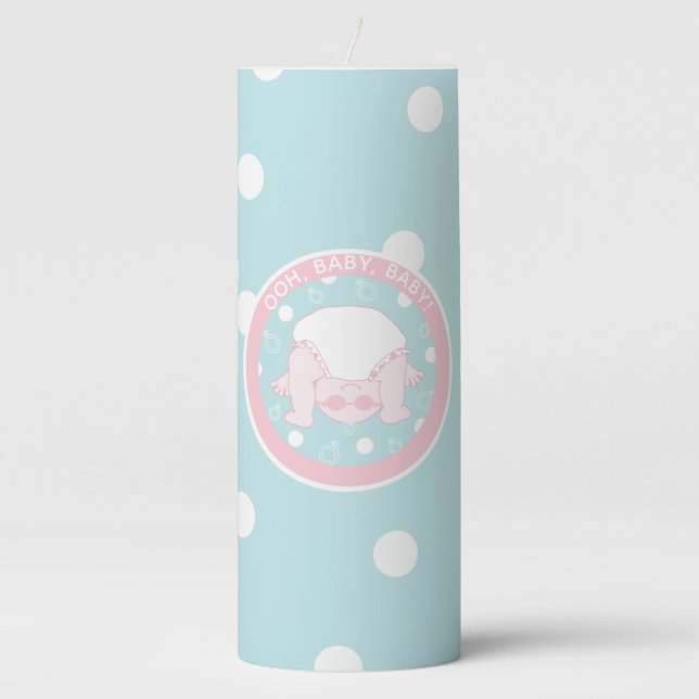 Baby Shower 3 x 8" Pillar Candle Baby (Front)