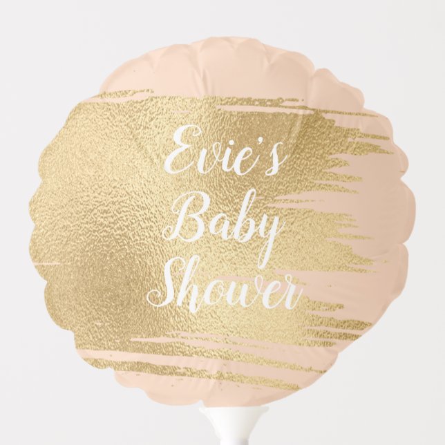 Baby Shower 6" Round Balloon Classic Pink Gold (Front)