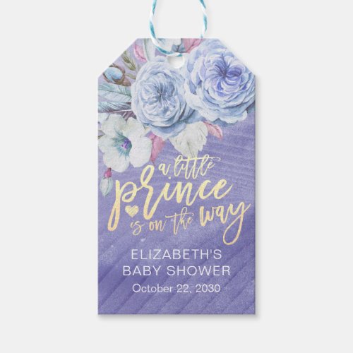 Baby Shower a little prince on the way Gift Tags