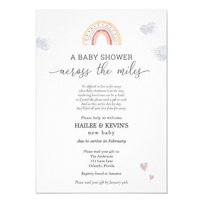 baby shower across the miles invitation  zazzle