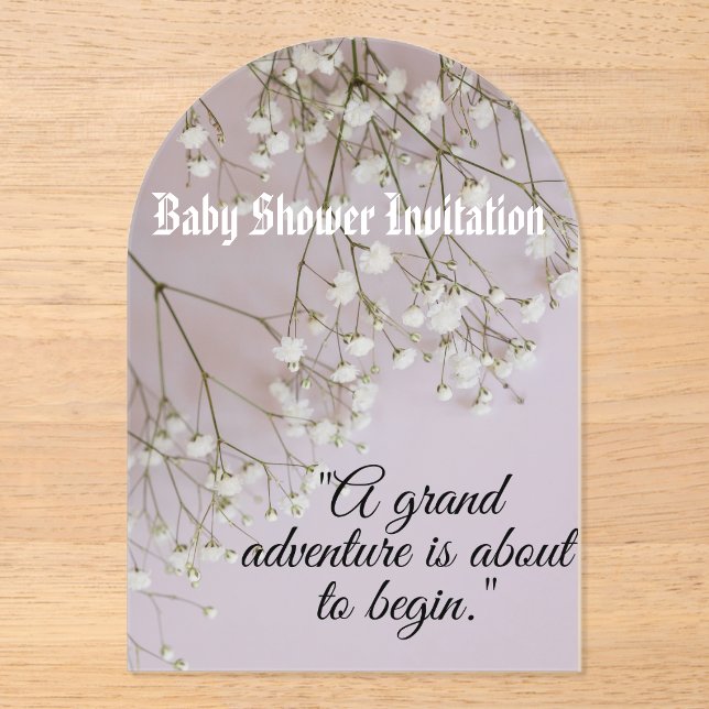 Baby shower acrylic invitations (Front)