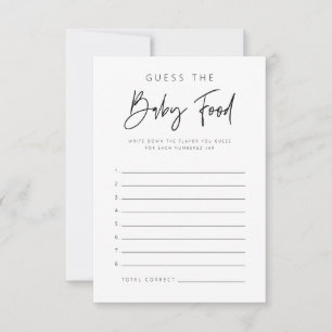 Baby Shower Activity Card Party Food Games