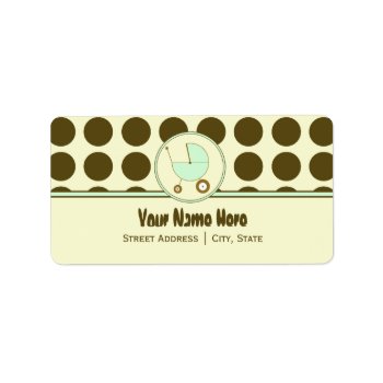 Baby Shower Address Label- Polka Dot & Green Label by thepinkschoolhouse at Zazzle