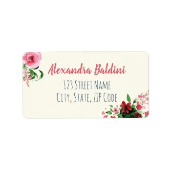 Baby Shower Address Labels Floral Pink by NellysPrint at Zazzle