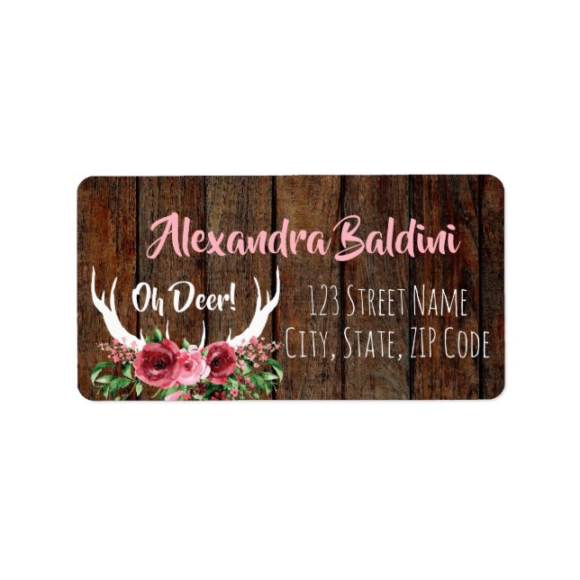 Baby Shower Address Labels Oh Deer (Front)