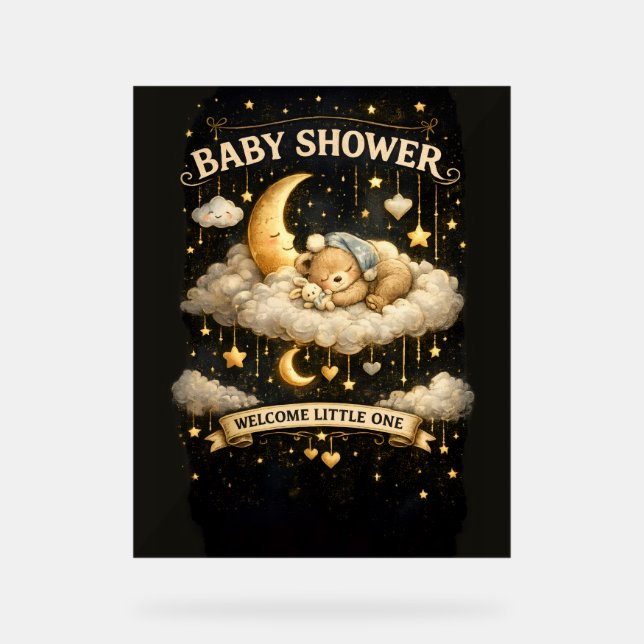 Baby Shower Adventure Invitation Acrylic Sign (Front)