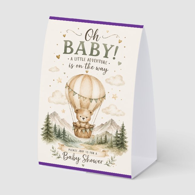 Baby Shower Adventure Invitation Paper Table Tent (Front)
