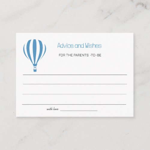 Baby Shower Advice and Wishes For Parents to be  Enclosure Card