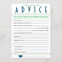 Baby Shower Advice Card