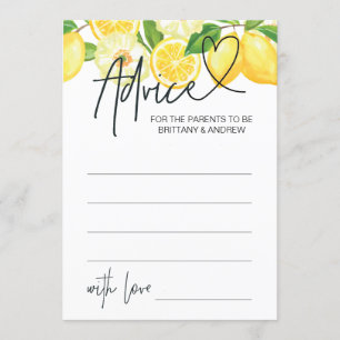 Baby Shower Advice Card Baby Shower Games Lemon