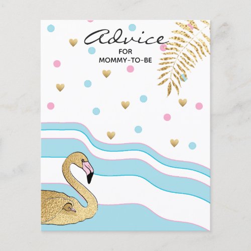 Baby Shower Advice Card Flamingo Mommy  Baby