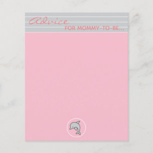 Baby Shower Advice Card "Pink/Grey Dolphin"