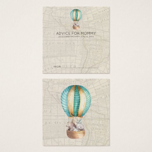 Baby Shower Advice Cards | Hot Air Balloon (Front & Back)