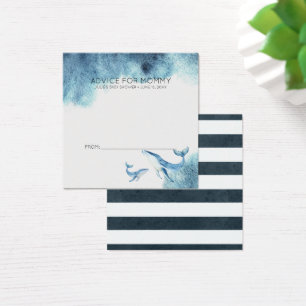 Baby Shower Advice Cards Watercolor Whales