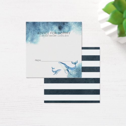 Baby Shower Advice Cards  Watercolor Whales