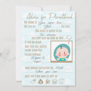Baby shower advice  note card