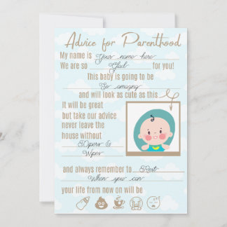 Baby shower advice note card