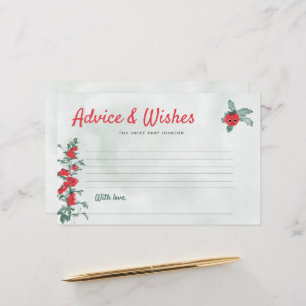 Baby Shower Advice Wishes Rustic Tomato Watercolor Stationery