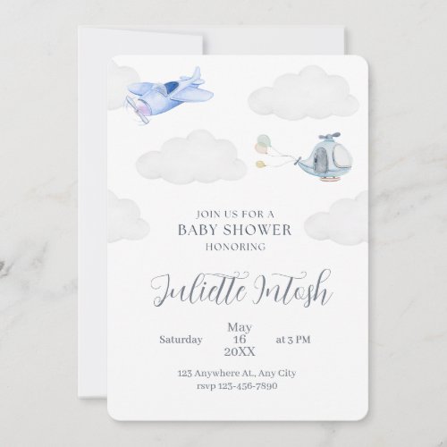 Baby Shower Airplane Invite