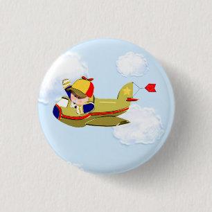 Baby Shower Airplane Pinback Button