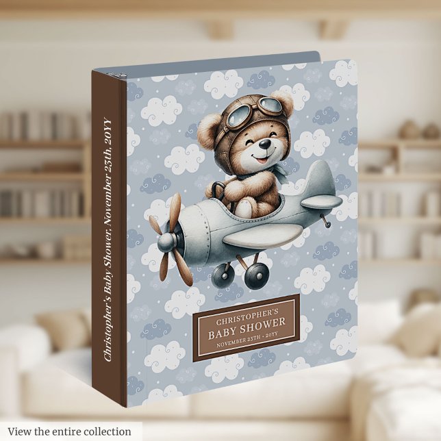 Baby Shower Album Binder with Teddy Bear Pilot (Baby Shower Album Binder with Teddy Bear Pilot)