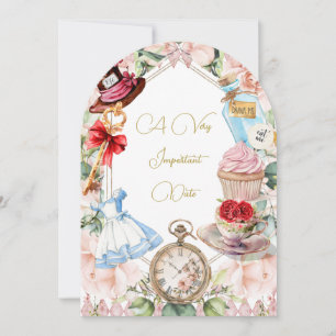 Baby Shower Alice In Wonderland Floral Pink Invitation