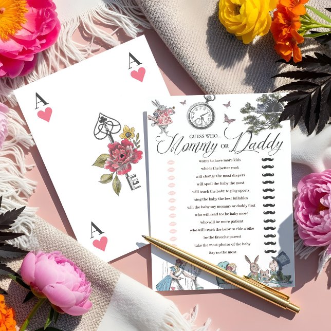 Baby Shower Alice in Wonderland Fun Guess Who Game Invitation (Baby Shower Alice in Wonderland Fun Guess Who Game Invitation)