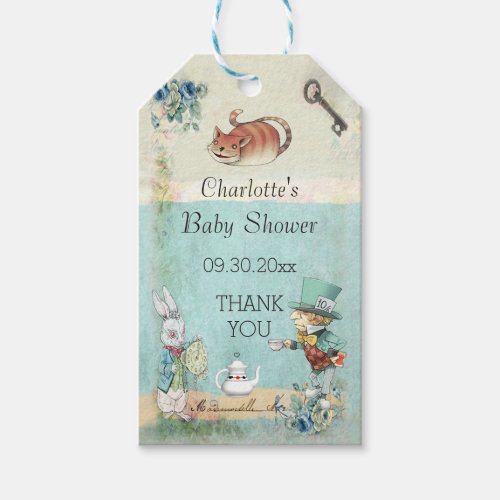 Baby Shower Alice in Wonderland Thank You Gift Tags