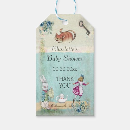 Baby Shower Alice in Wonderland Thank You Gift Tags