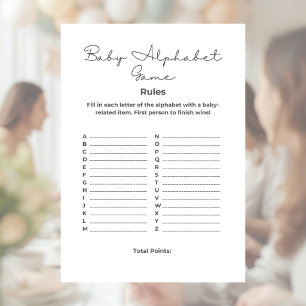 Baby Shower Alphabet Game Letterhead