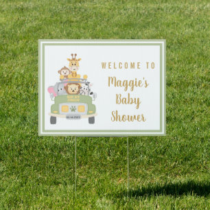 Baby Shower Animal Safari Welcome Sign