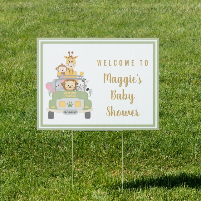 Baby Shower Animal Safari Welcome Sign (Insitu)
