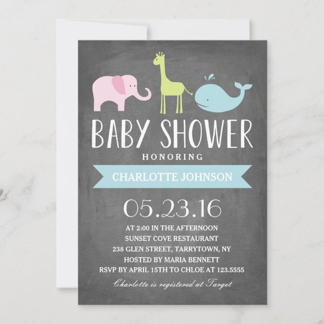 Baby Shower Animals | Baby Shower Invitation (Front)