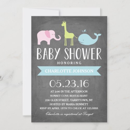 Baby Shower Animals  Baby Shower Invitation