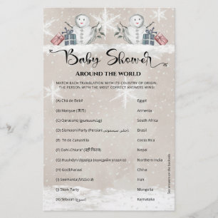 Baby Shower Around the World Snowman Baby Shower