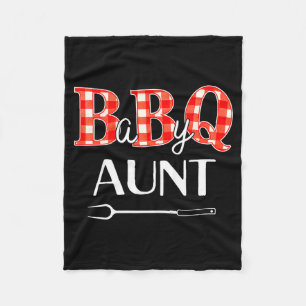 Baby Shower Aunt Bbq Party Cute Matching Family Fleece Blanket