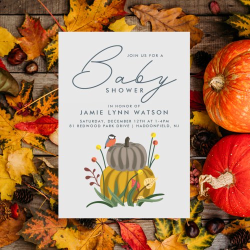 BABY SHOWER  Autumn Fall Harvest Wagon Invitation