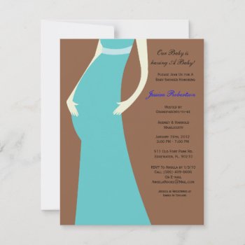 Baby Shower  Baby Blue Boy Baby Bump  Invitation by ForeverAndEverAfter at Zazzle