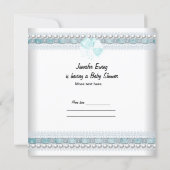 Baby Shower Baby Blue Teacup Tea Party Invitation (Back)