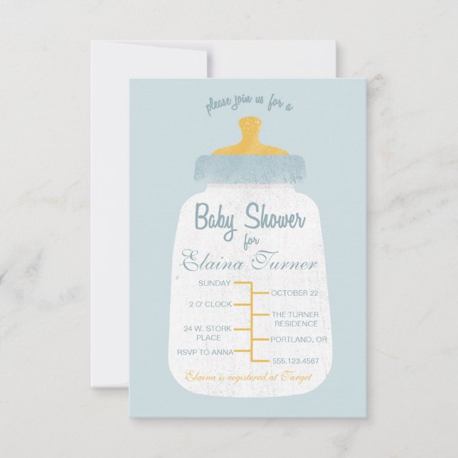 Baby Shower Baby Bottle Invitation (Front)