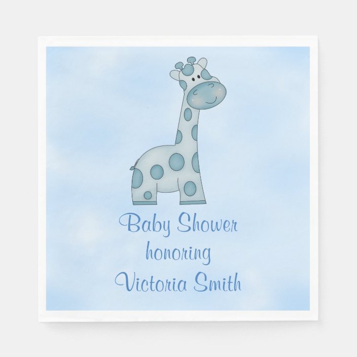 blue giraffe baby shower