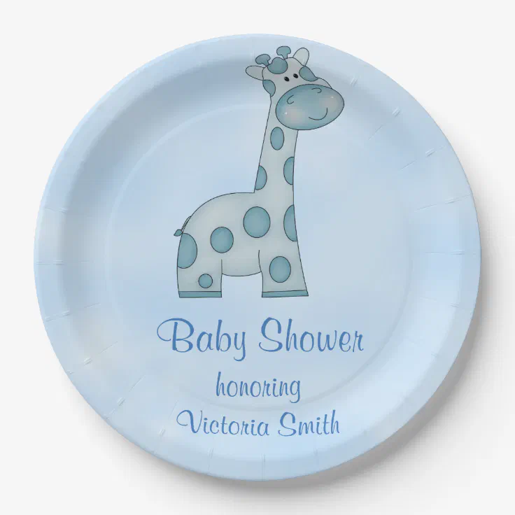 baby blue giraffe baby shower