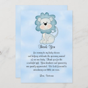 Baby Shower Baby Boy Blue Lion Invitation