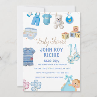 Baby Shower | Baby Boy Blue Save The Date