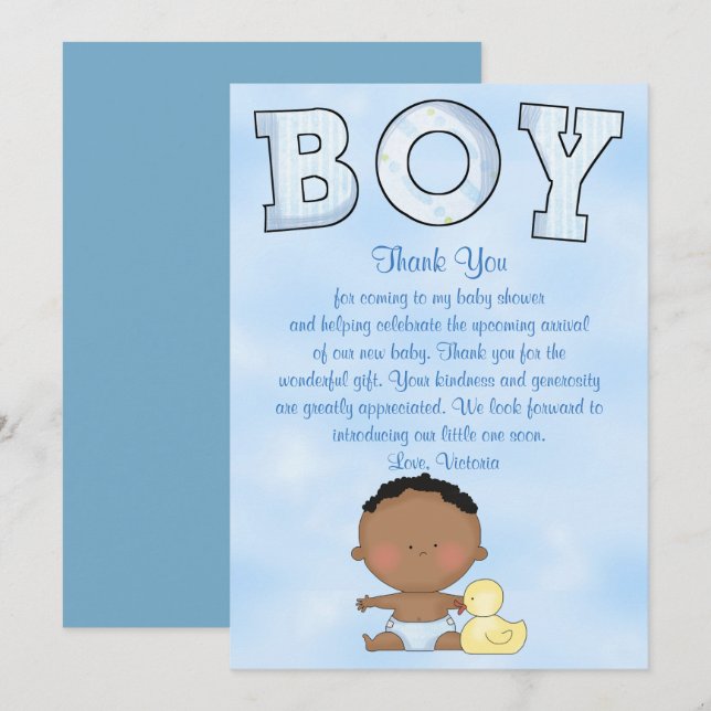 Baby Shower Baby Boy Ethnic Invitation (Front/Back)