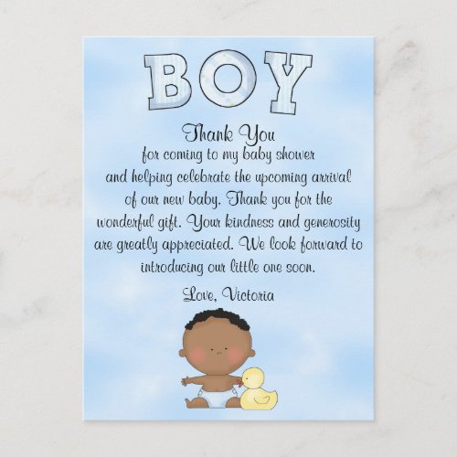 Baby Shower Baby Boy Ethnic Postcard